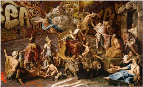 Un artista Italiano hace un collage entre graffitis y arte clasico, el resultado es asombroso