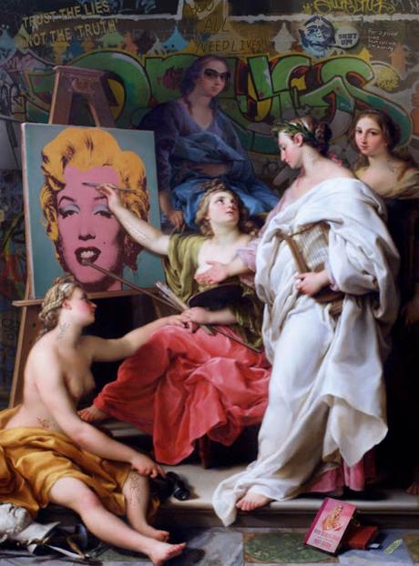 Un artista Italiano hace un collage entre graffitis y arte clasico, el resultado es asombroso