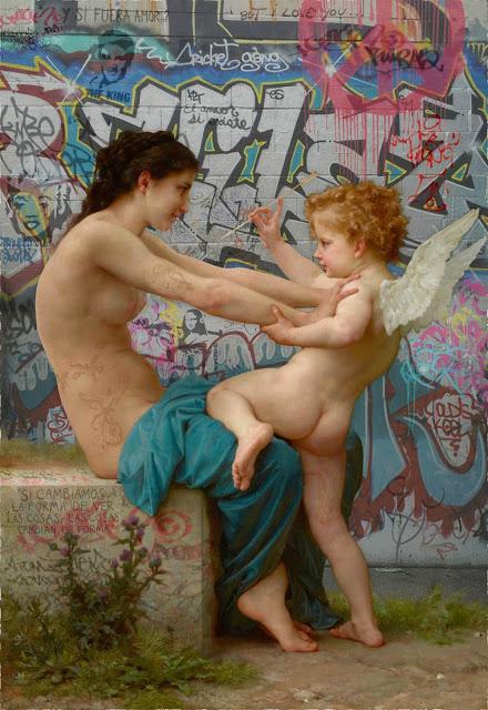 Un artista Italiano hace un collage entre graffitis y arte clasico, el resultado es asombroso