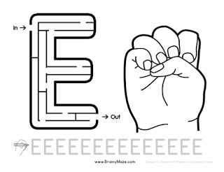 Hojas de ejercicio con el Alfabeto en ASL (American Sing Language ) gratis