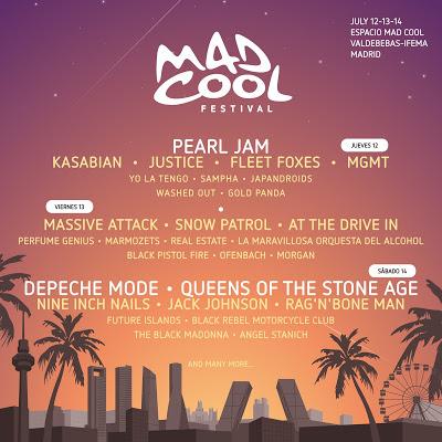 Cartel por días del Mad Cool Festival 2018