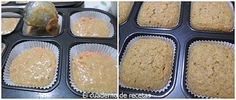 Magdalenas Integrales con Zanahorias {Aptas para diabéticos}