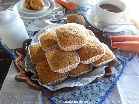 Magdalenas Integrales con Zanahorias {Aptas para diabéticos}