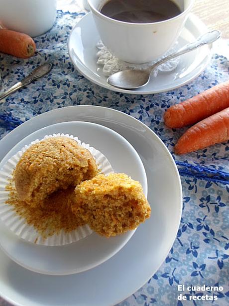 Magdalenas Integrales con Zanahorias {Aptas para diabéticos}
