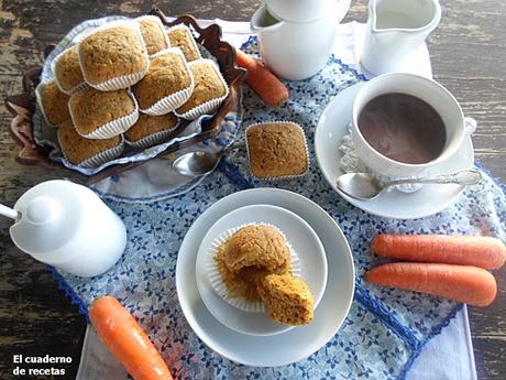 Magdalenas Integrales con Zanahorias {Aptas para diabéticos}