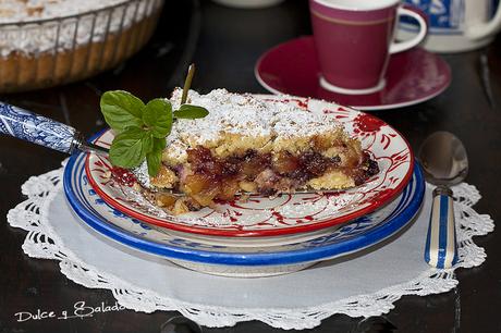 Tarta de Manzana y Mermelada de Saúco con Crumble