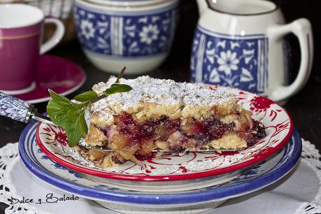 Tarta de Manzana y Mermelada de Saúco con Crumble