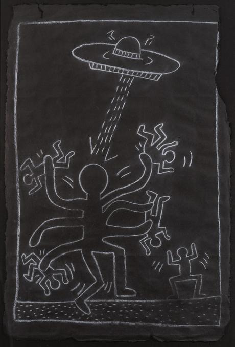 Keith Haring, Octopus Alien with UFO, 1983. keith-haring-octopus-alien-with-ufo-1983