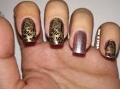 Manicura marrón dorado, ideal para navidad