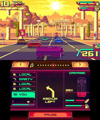 Impresiones con '80's Overdrive' - carreras sobresaturadas y bólidos imposibles en tu 3DS