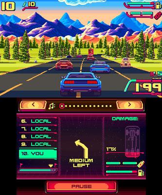 Impresiones con '80's Overdrive' - carreras sobresaturadas y bólidos imposibles en tu 3DS