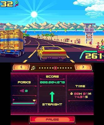 Impresiones con '80's Overdrive' - carreras sobresaturadas y bólidos imposibles en tu 3DS