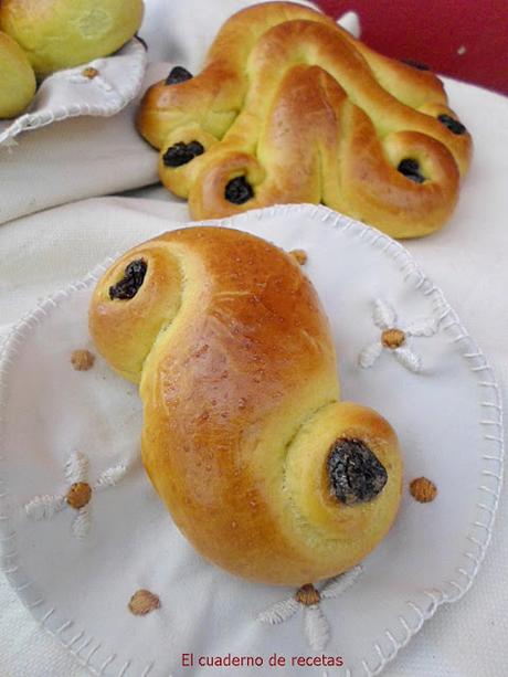 Bollos de Santa Lucía. Lussekatter.