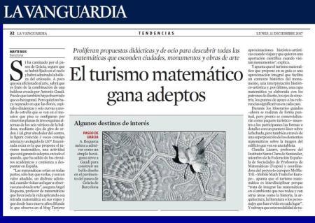 El diario “La Vanguardia” se hace eco de “Turismo matemático”