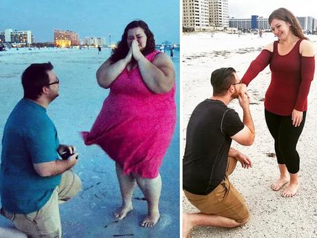 Esta mujer pesaba 250 kilos y ahora compara sus fotos después de perder 180 kilos, ¡el resultado es impresionante!