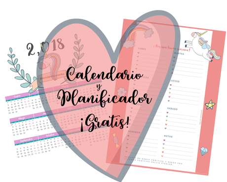 Calendario 2,018 y planificador semanal de Unicornios GRATIS Calendario 2,018 y planificador semanal de Unicornios GRATIS