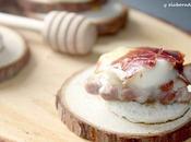 Pincho solomillo, queso cabra jamon
