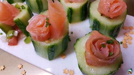 Salmón con pipirrana Salmón con pipirrana