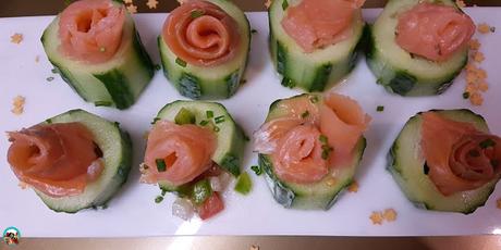 Salmón con pipirrana Salmón con pipirrana