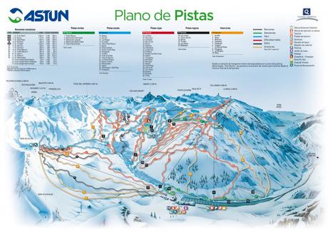 Esquiar en Astún – Cursillos de esquí en Astún Mapa Pistas Astun