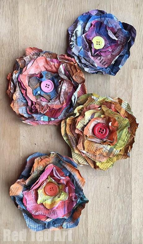 Flores de papel para niĂąos Flores de papel para niĂąos