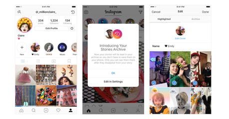 Instagram te permite Archivar y poner de relieve tus historias favoritas