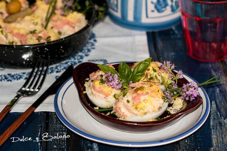 Huevos Rellenos de Salmón Fresco