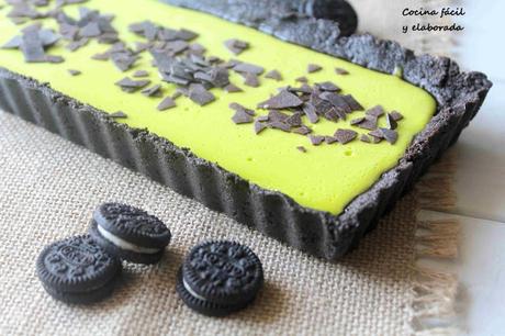TARTA DE CHOCOLATE BLANCO, MENTA Y OREOS (SIN HORNO) TARTA DE CHOCOLATE BLANCO, MENTA Y OREOS (SIN HORNO)