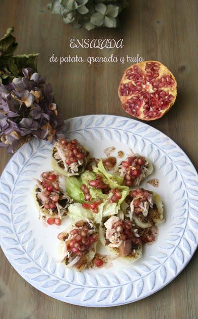 Ensalada de patata,granada y trufa El Ágora de Ángeles Ensalada de patata,granada y trufa