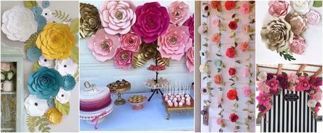 18 Ideas fáciles y hermosas para decorar con flores de papel