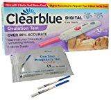 1 x Clearblue Kit De Pruebas De Ovulación Digital - Paquete De 10 & 2 Extremadamente Temprano 10mlU Tiras De Prueba De Embarazo.