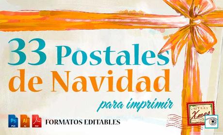 33 Postales de Navidad Editables para Imprimir