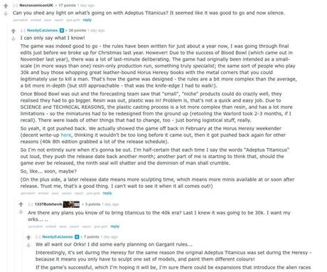 Que pasa con Adeptus Titanicus? James Hewitt responde Que pasa con Adeptus Titanicus? James Hewitt responde