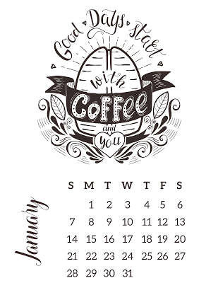 Calendario para colorear temática