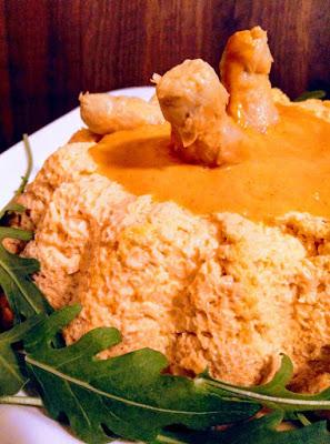 Mousse de espárragos con salsa de pimientos del piquillo