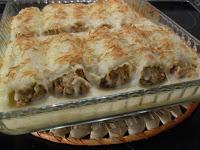 Canelones de rustido con bechamel sin lactosa Canelones de rustido con bechamel sin lactosa