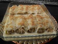 Canelones de rustido con bechamel sin lactosa