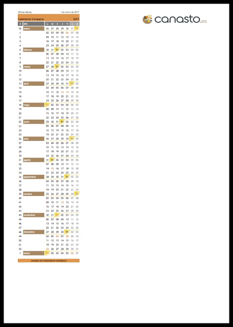 Calendario compacto