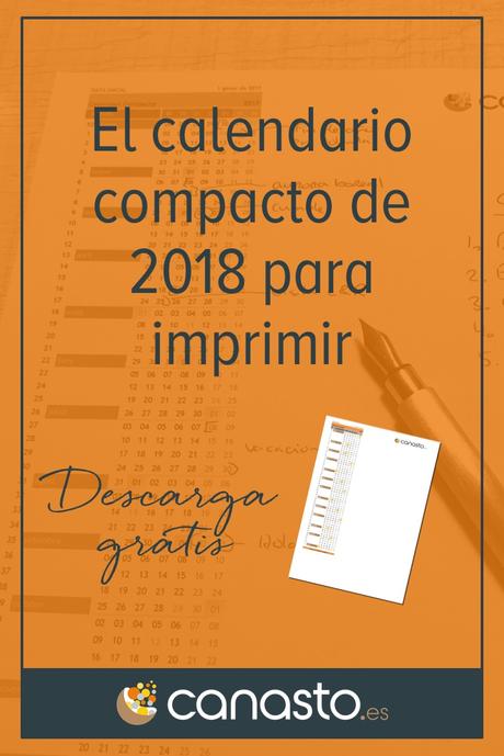 Descarga gratis el calendario compacto del 2018 para imprimir