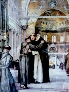 San Francisco y Santo Domingo, una vez se encuentran en el Concilio de Letrán