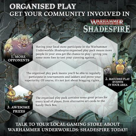 Shadespire: Juego competitivo y tiendas