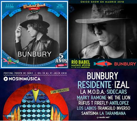 Bunbury anuncia sus tres primeros festivales españoles de 2018 en Málaga, Madrid y Cádiz