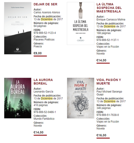 Novedades Editoriales: Diciembre - Chiado Editorial