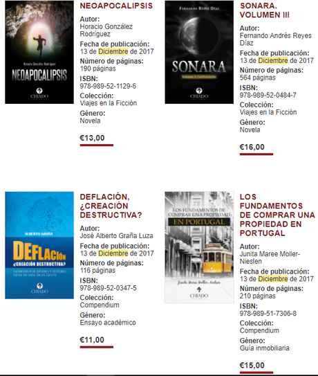 Novedades Editoriales: Diciembre - Chiado Editorial