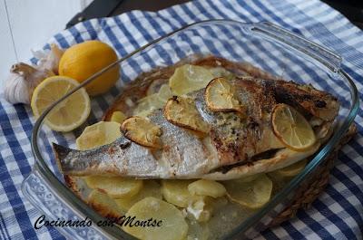 Dorada al horno con patatas