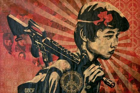 Shepard Fairey (Alias Obey Giant), Duality of humanity 2 Mural (2008). Cortesía: Artcurial, París, 2017. Buenas ventas de arte urbano en la subasta de Artcurial en París