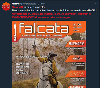 Falcata nº 4 impresa ya tiene fecha de salida