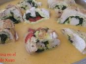 Rollo pavo salsa vino