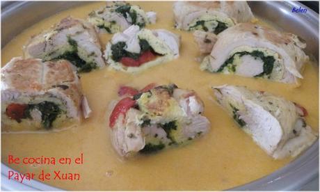 Rollo de pavo en salsa de vino Rollo de pavo en salsa de vino
