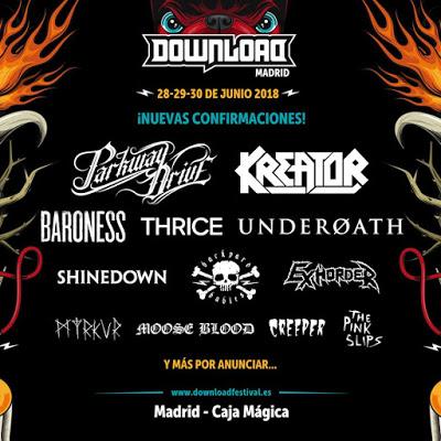 Download Festival Madrid 2018: Parkway Drive, Kreator, Baroness, Thrice, Underoath, Shinedown, Backyard Babies...